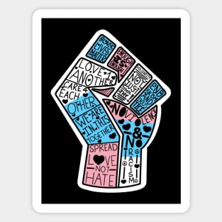 Trans Pride BLM Word Fist Magnet